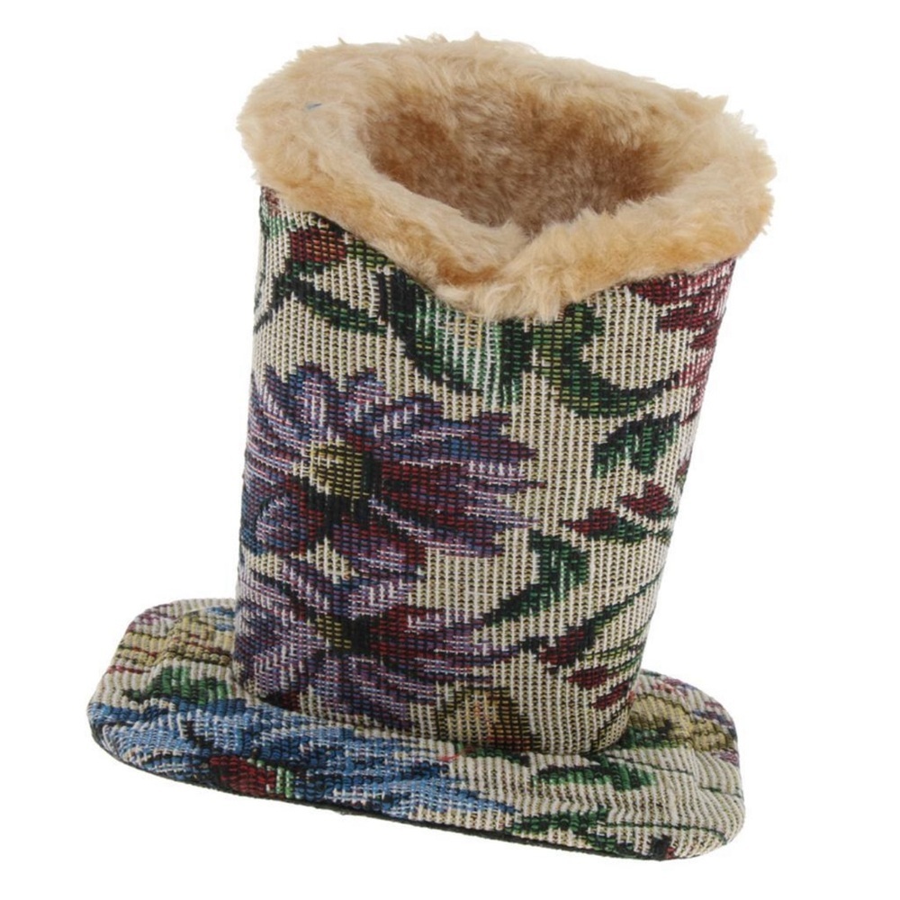 Floral Tapestry Faux Fur Lined Women's Glasses Holder Accessory - Picture 7 of 9
